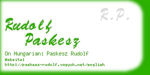 rudolf paskesz business card